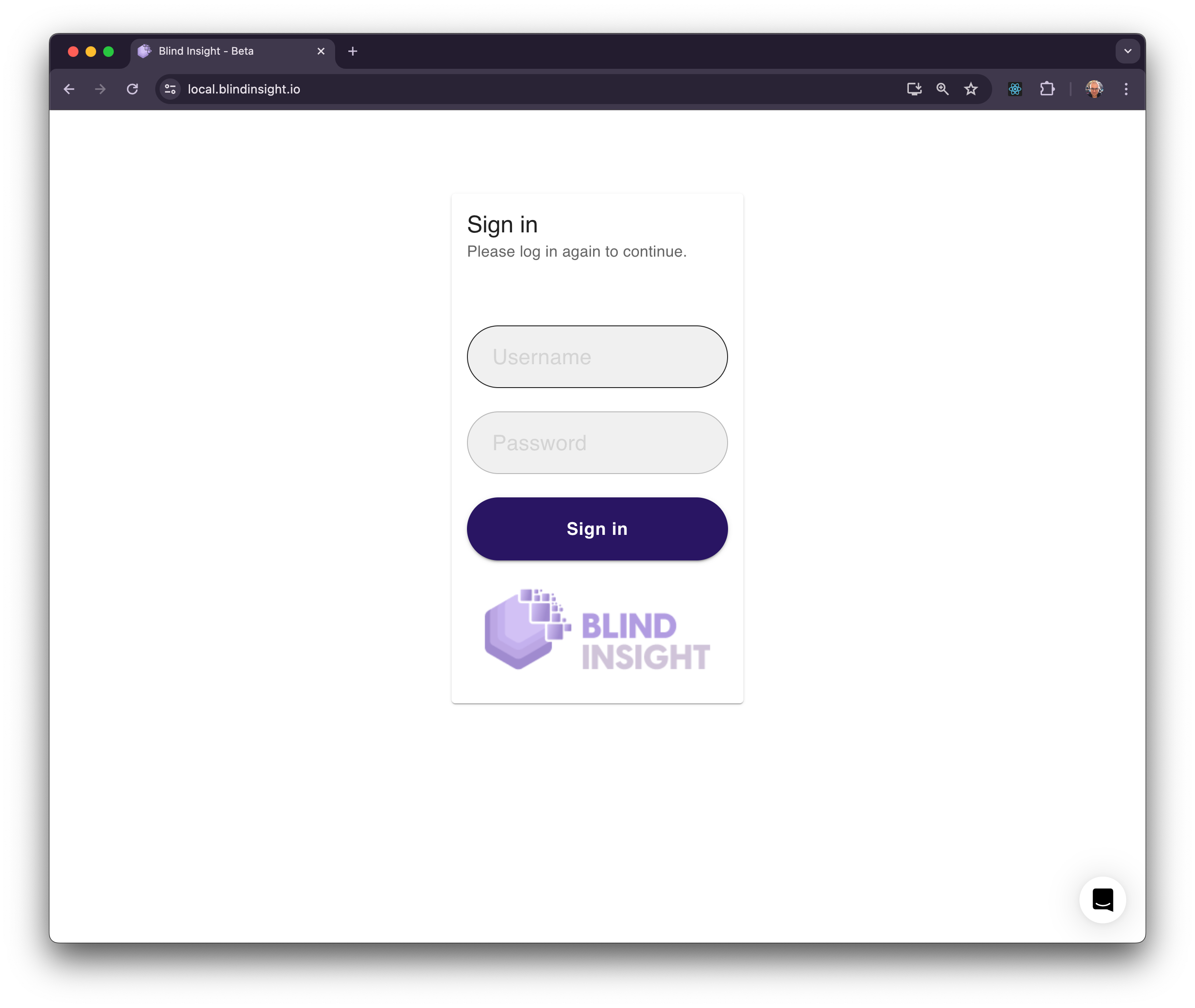 screenshot of Blind Insight